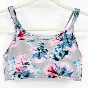 Lija Watercolor Floral Double‎ Strap Sports Bra Low Impact Yoga Pilates Active